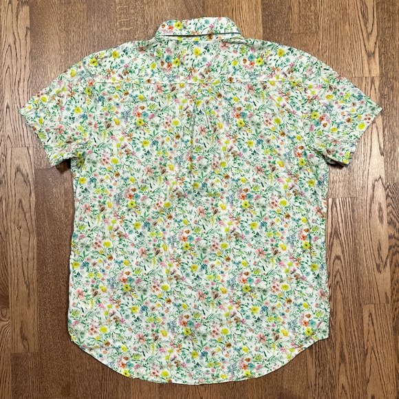 Naked & Famous Denim Lightweight S/S Easy Shirt Button Floral Mens Large - Picture 6 of 9